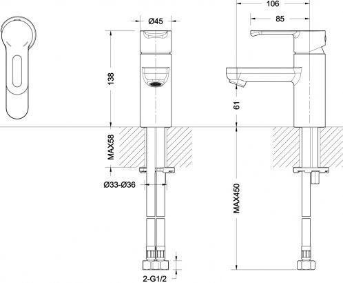 Смеситель Bravat Stream-D F137163C для раковины - 2