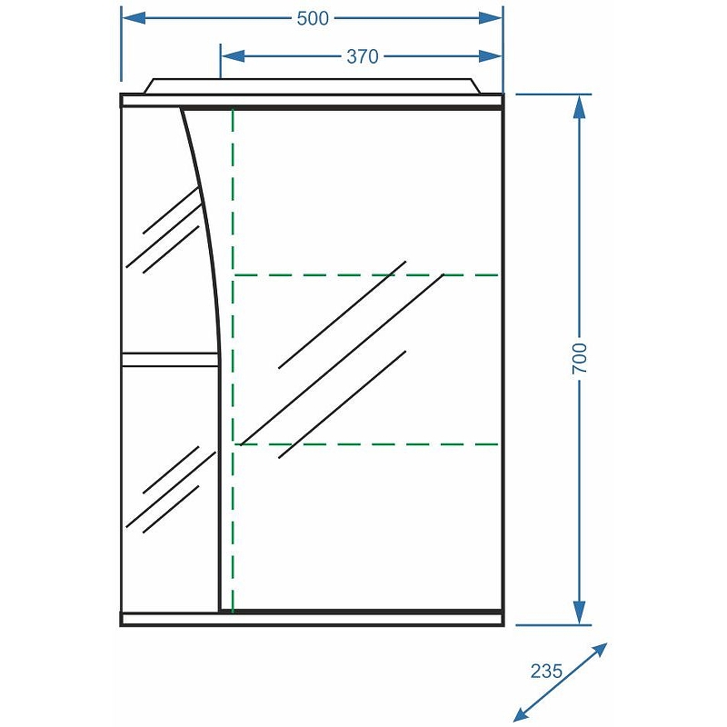 Зеркало-шкаф Stella Polar Винчи 50 R с подсветкой белый SP-00000034 - 3
