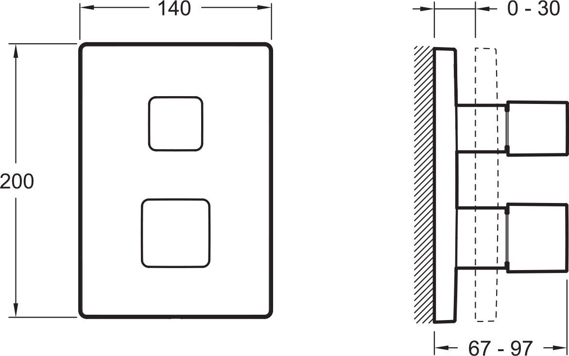 Термостат Jacob Delafon Square E98729-CP для душа - 1