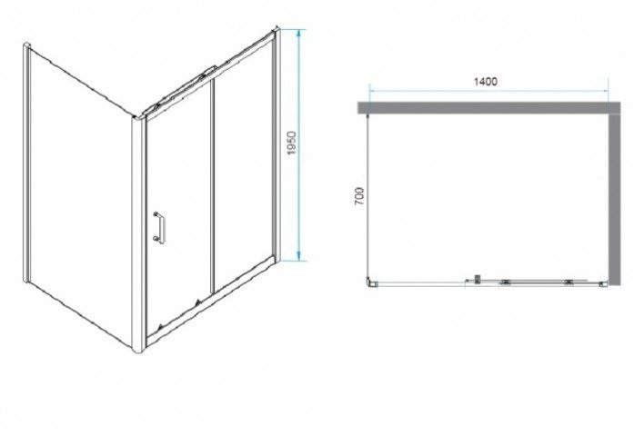 Душевой уголок RGW Passage PA-74B 140x70 профиль черный стекло прозрачное 410874147-14 - 2