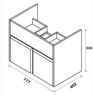 Тумба для комплекта Roca UP 80 белая ZRU9303012 - 3