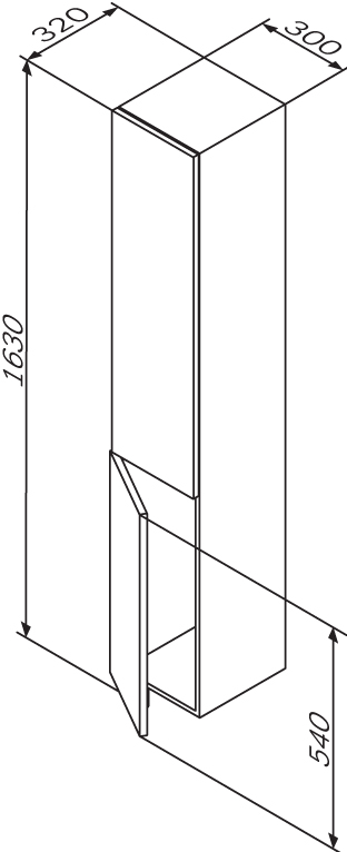 Шкаф-пенал AM.PM Gem L белый глянец, подвесной M90CHL0306WG - 4