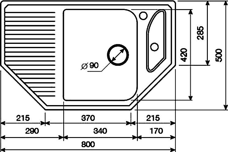 Мойка кухонная Lava A1 серая A1.SCA - 3