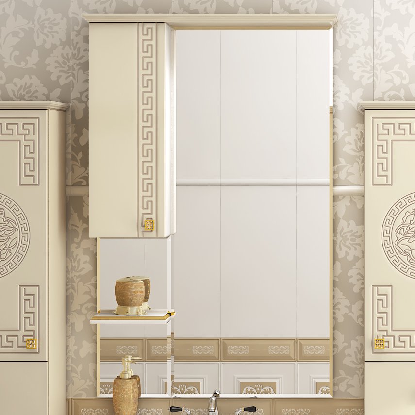 Зеркало Misty Olimpia Lux 75 L бежевая патина Л-Олл04075-033СвЛ - 0