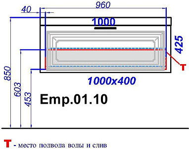 Тумба для комплекта Aqwella 5 stars Империя 100 белый глянец Emp.01.10/W - 1