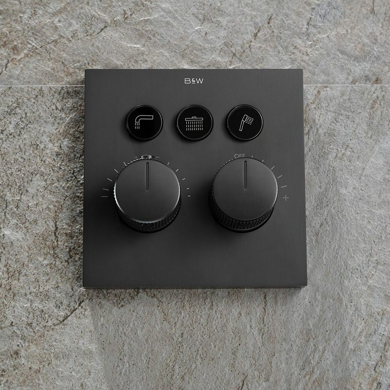 Душевой комплект встраиваемый Black&White Universell черный 7567GM - 1