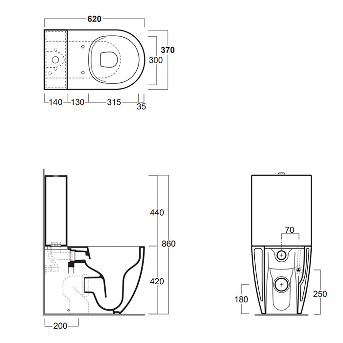 Чаша для напольного унитаза-моноблока Simas Vignoni белый без бачка и сиденья VI07bi - 1