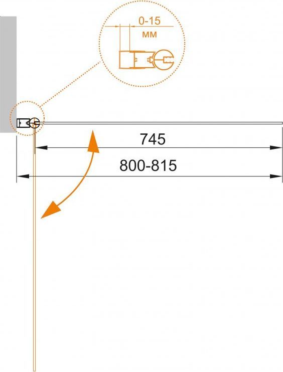 Шторка на ванну Cezares ECO-O-V-1-80/140-P-Cr-L стекло punto - 5