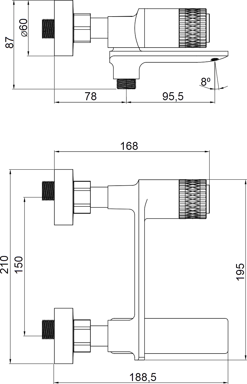 Смеситель для ванны с душем STWORKI Ульвик UL-03cr - 5