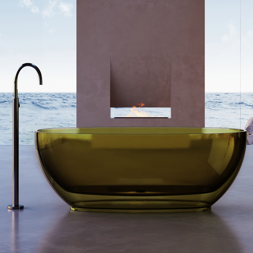 Прозрачная ванна ABBER Kristall AT9703Vesuvian оливковая - 0