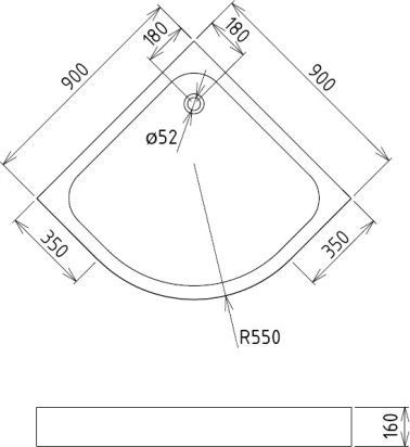 Душевой поддон Gemy  90x90 см  ST07T - 1