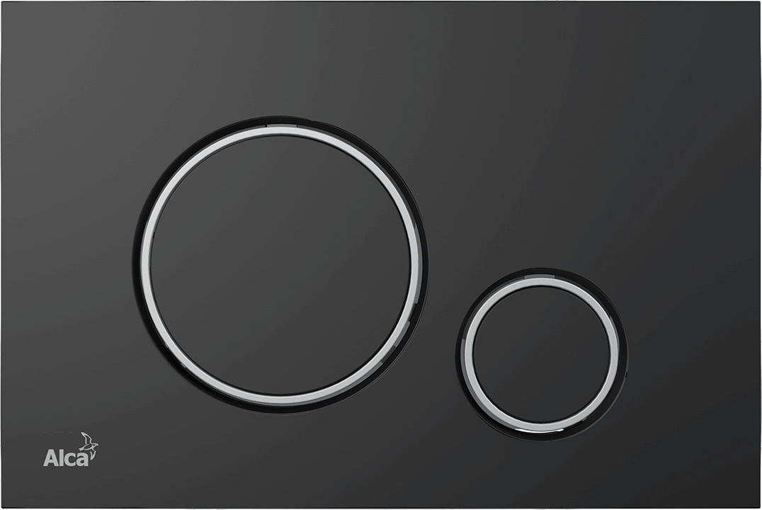Кнопка смыва AlcaPlast THIN M778 черный матовый / хром глянцевый - 0
