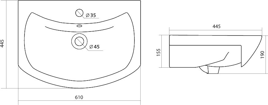 Мебельная раковина Бриклаер Santek Балтика 60 4620000141358 - 3