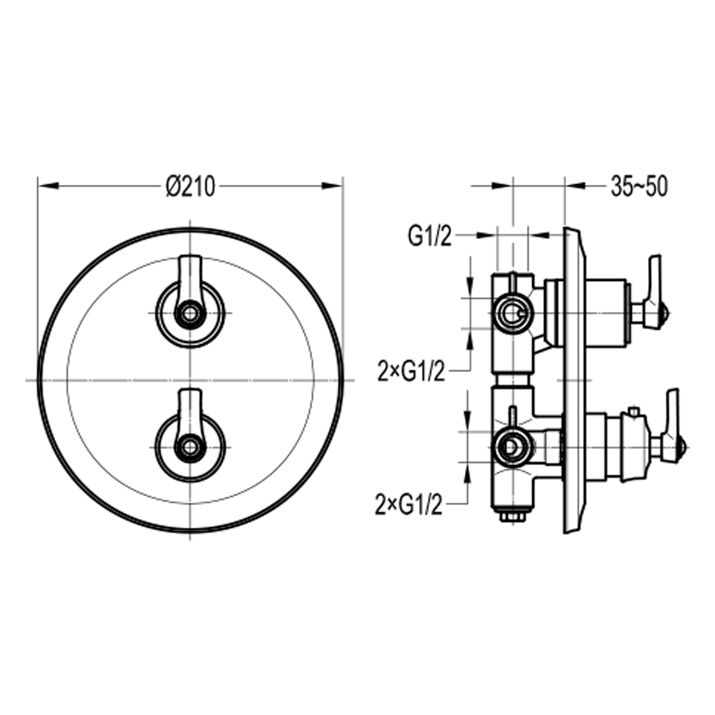 Swedbe Terracotta Art Смеситель термостатический встраиваемый подключение на 1 выход 2521 - 1