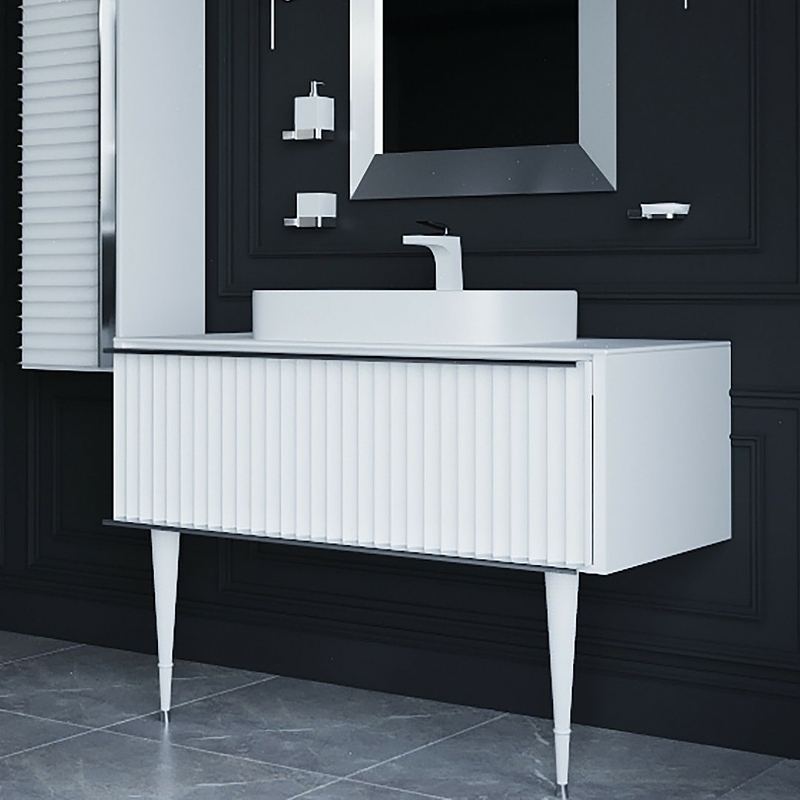 Тумба под раковину Boheme Armadi Art Vallessi Avantgarde 80 белый - хром 843-080-WCR - 2