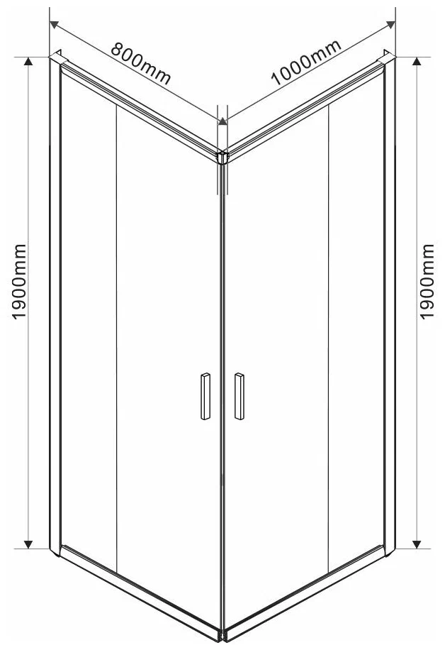 Душевой уголок Vincea Garda 100x80 профиль черный стекло тонированное VSS-1G8010CGB - 2
