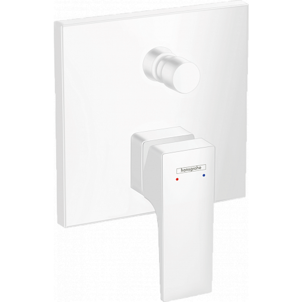 Смеситель hansgrohe Metropol для ванны, однорычажный, с рычаговой рукояткой, со встроенной защитной комбинацией, СМ, матовый белый 32546700 - 0