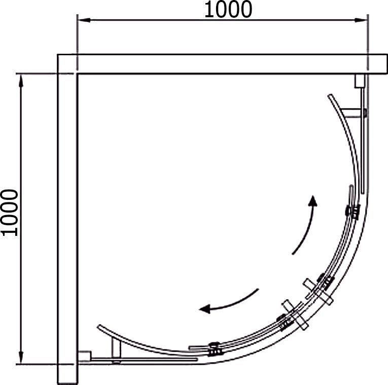 Душевой уголок Black&White Stellar Wind S201 1000х1000 2011010 - 8