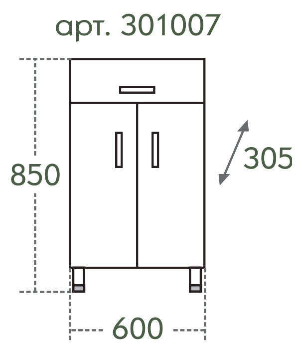 Тумба СанТа TH 60 2 двери, 1 ящик 301007 - 7