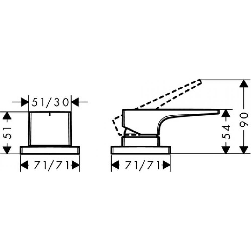 Смеситель Hansgrohe Metropol на край ванны, на 2 отверстия, хром 32548000 - 1