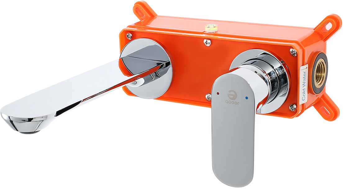 Смеситель для раковины STWORKI Ноттвиль NO-03cr С ВНУТРЕННЕЙ ЧАСТЬЮ, хром, скрытого монтажа, настенный, латунь - 1