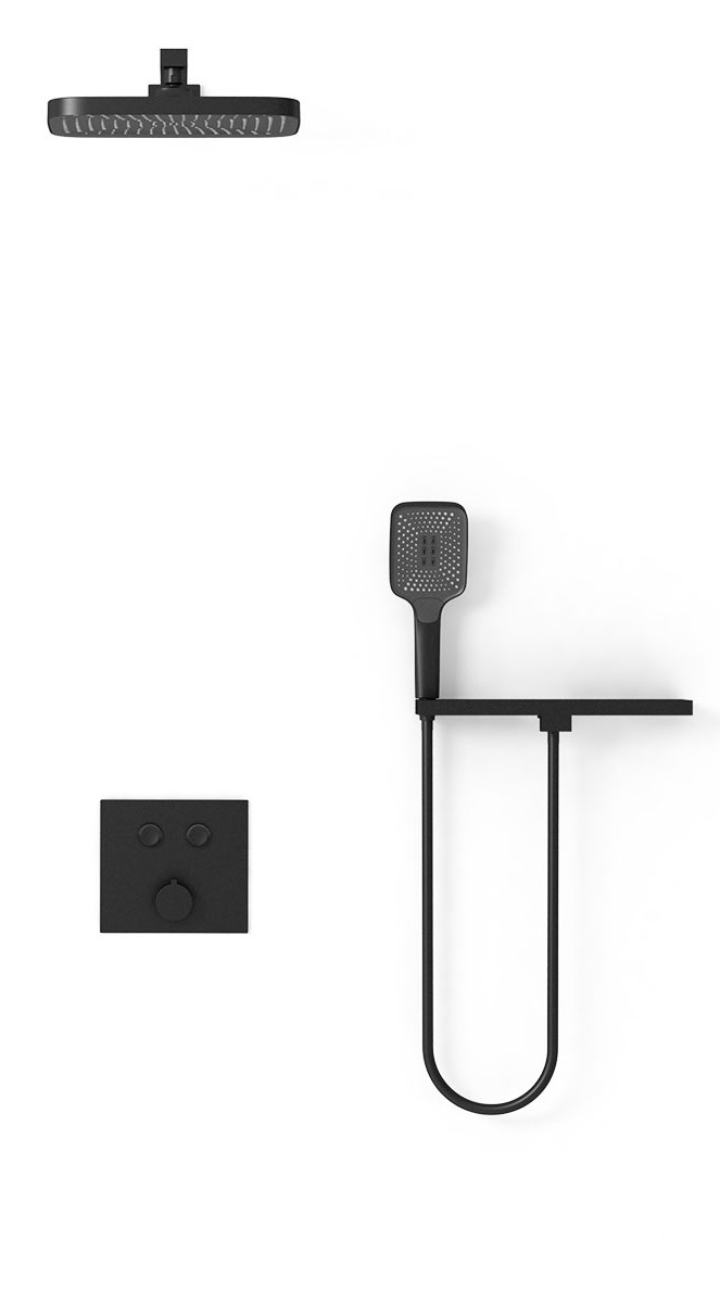 Душевой комплект Vincea с термостатом черный матовый VSFW-4211RMB - 1