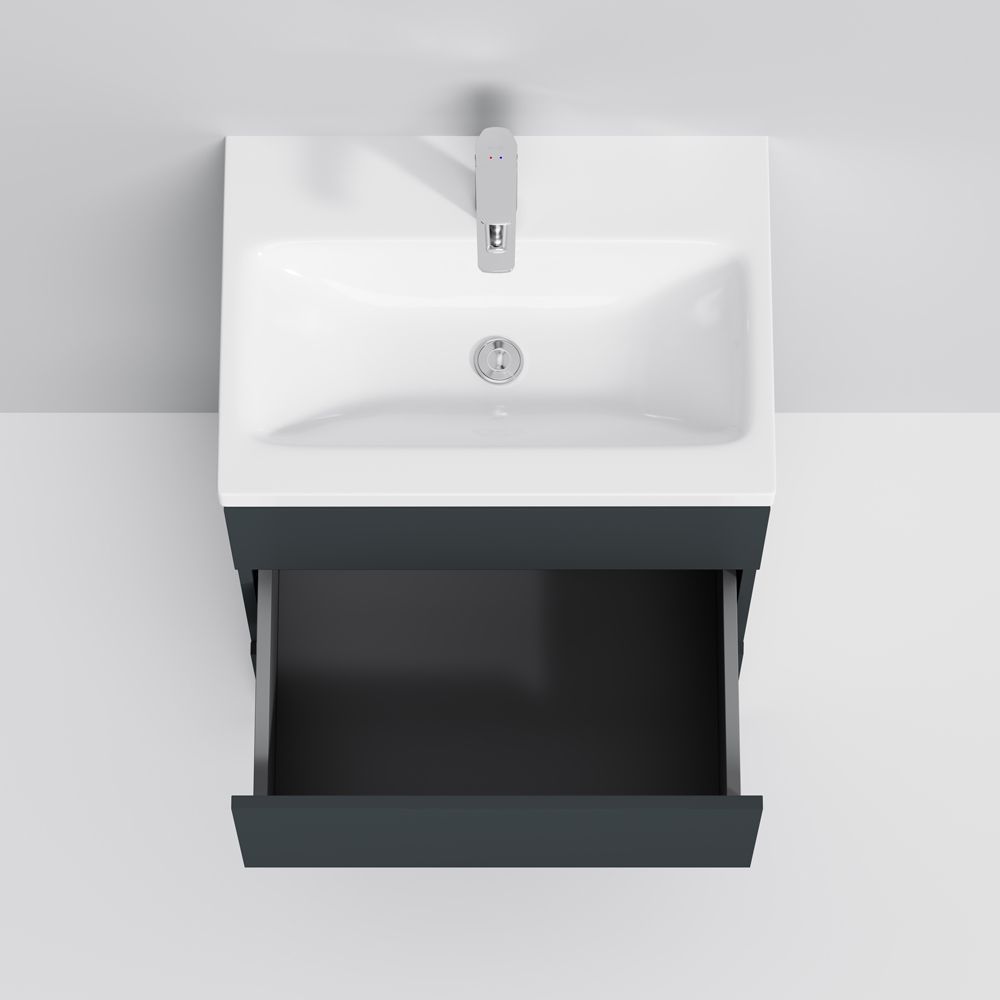 Тумба для комплекта AM.PM Gem S 60 графит матовый, напольная, с 3 ящиками M91FSX0602GM - 5