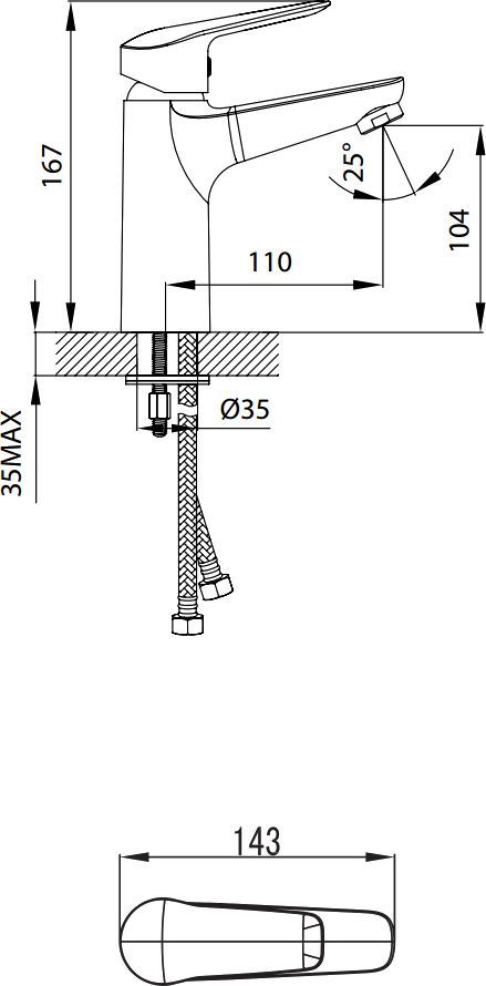 Смеситель для раковины Iddis Torr хром  TORSB00i01 - 6