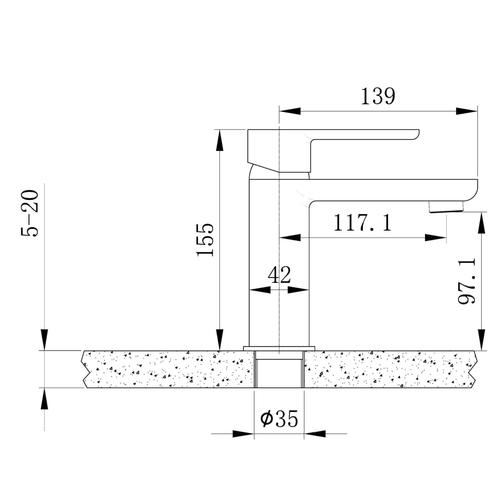 Смеситель для раковины Black&White Universell хром 6320U - 2