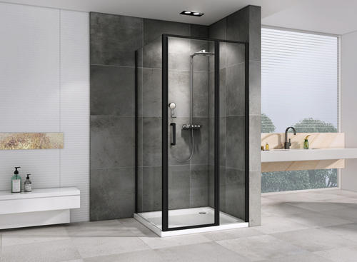 Душевой уголок Abber Sonnenstrand 100х90 черный, матовый  AG04100BS-S90B - 1