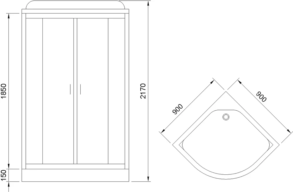 Душевая кабина Royal Bath 90х90 хром стекло матовое RB90HK5-WC-CH - 1