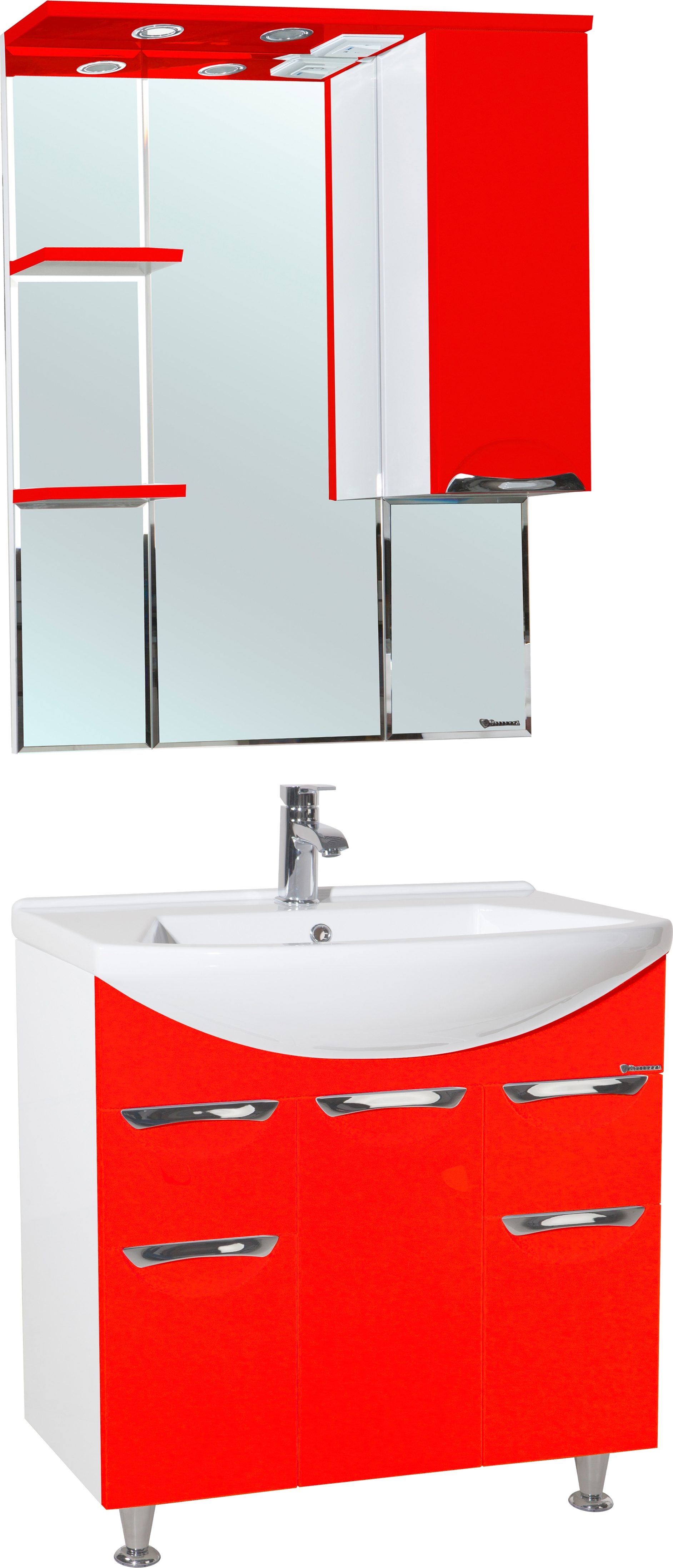 Зеркало-шкаф Bellezza Альфа 75 R красный 4618812001038 - 1