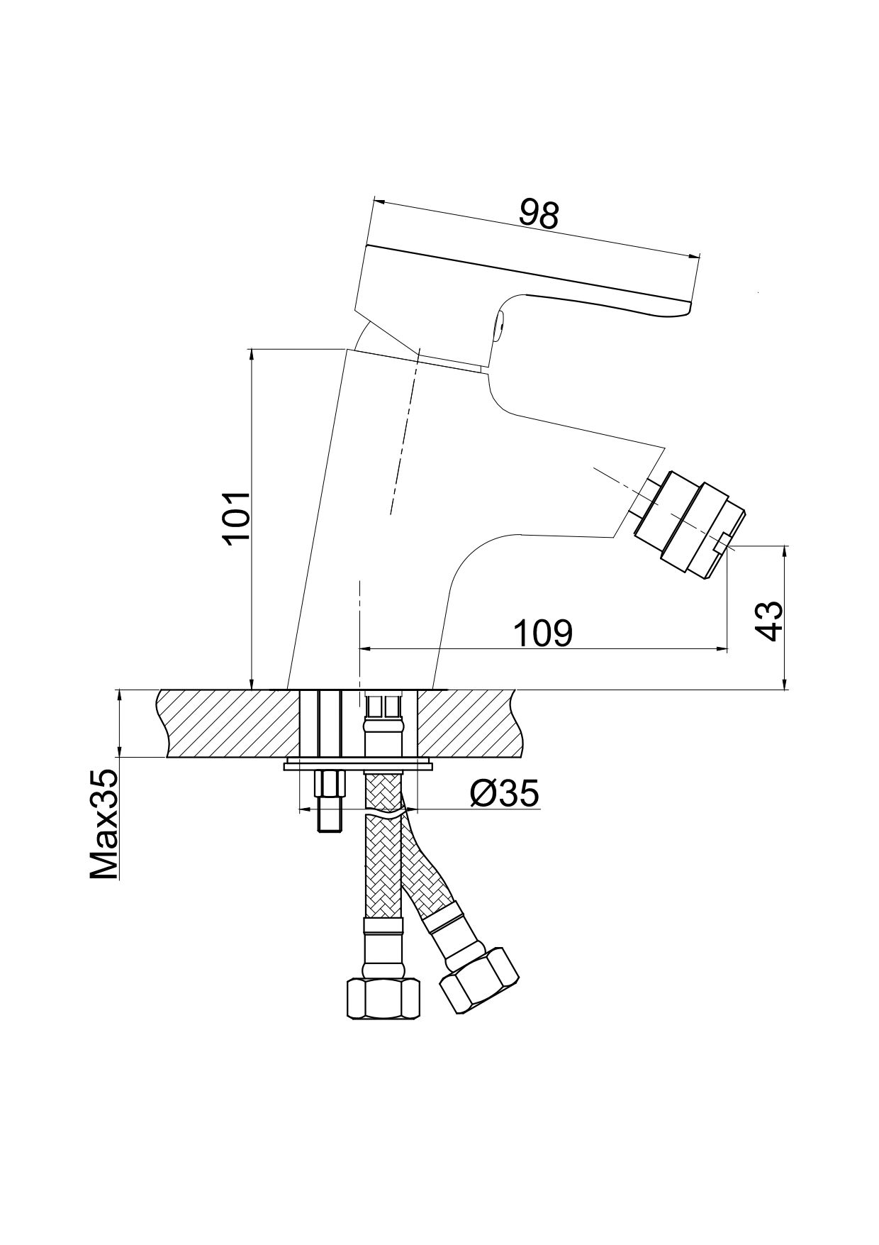 Смеситель Cersanit Cersania для биде 63033 - 3
