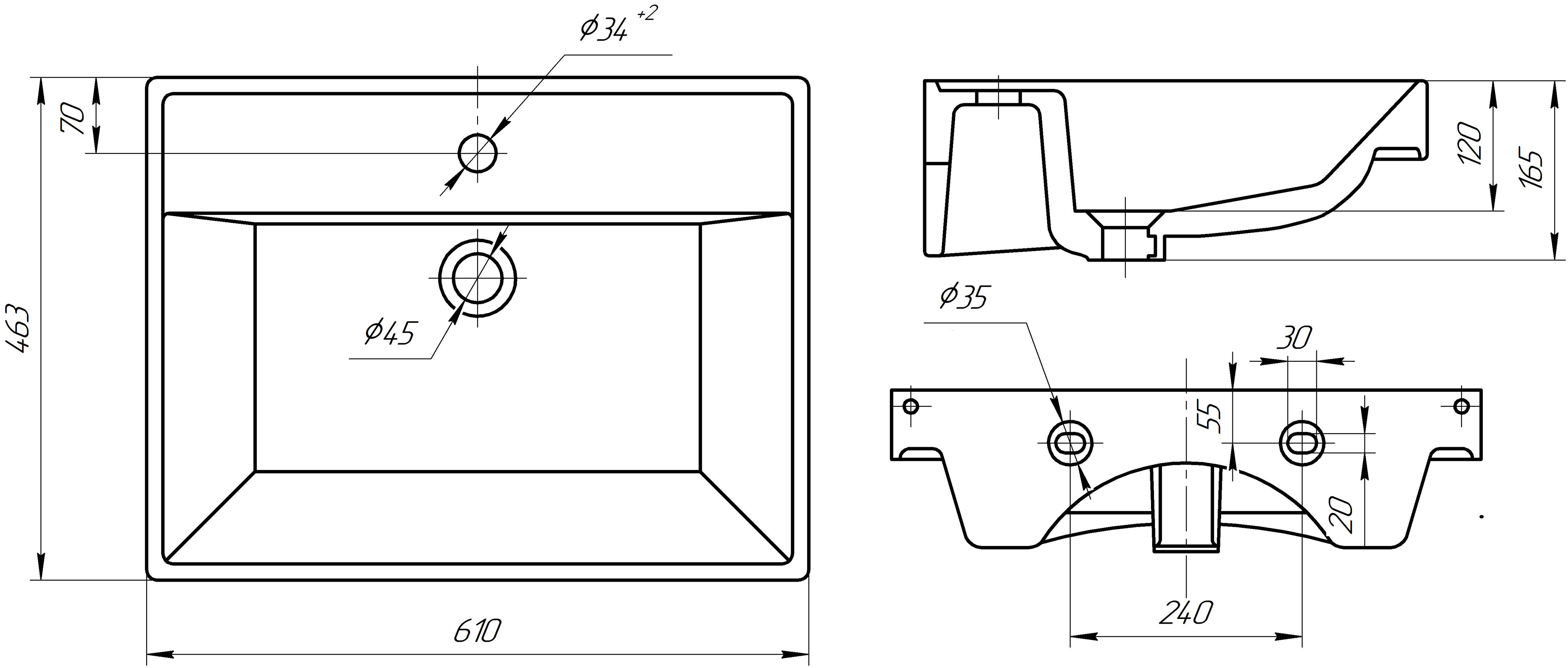 Тумба с раковиной DIWO Брянск 60 569748 - 7