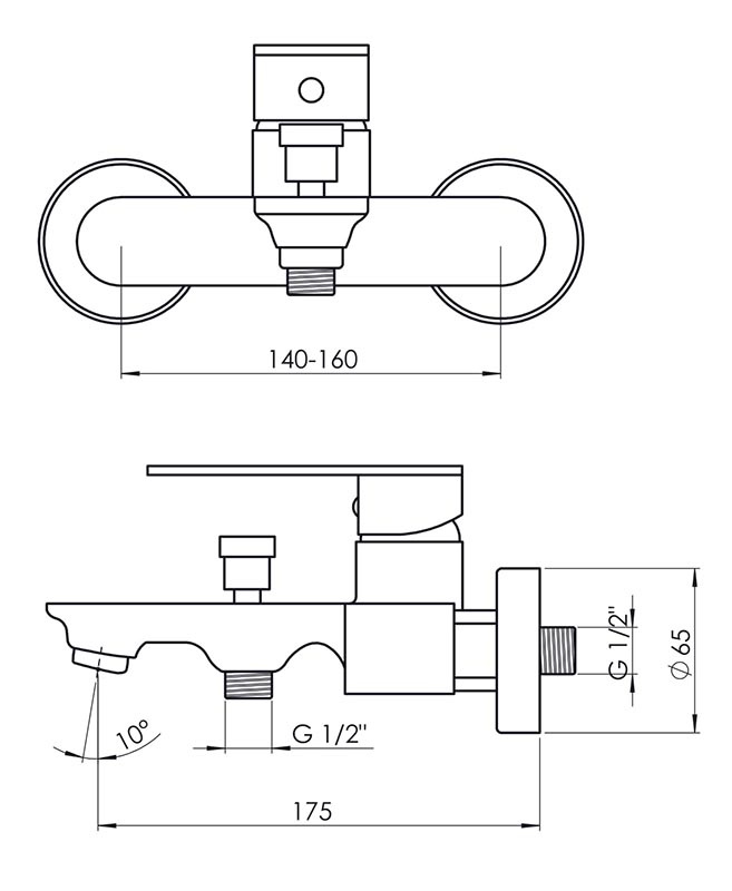 Смеситель для ванны с душем GPD Provido хром MBB155 - 5