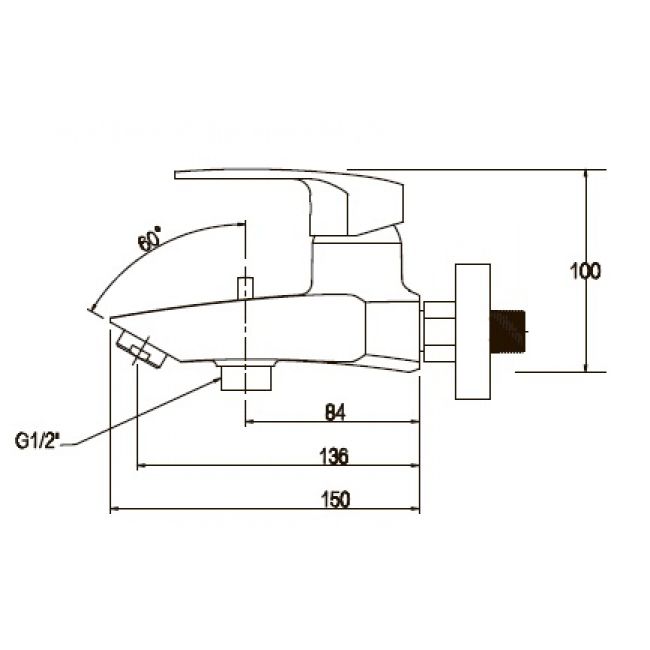 Смеситель Kaiser Guss 68022 для ванны с душем - 1