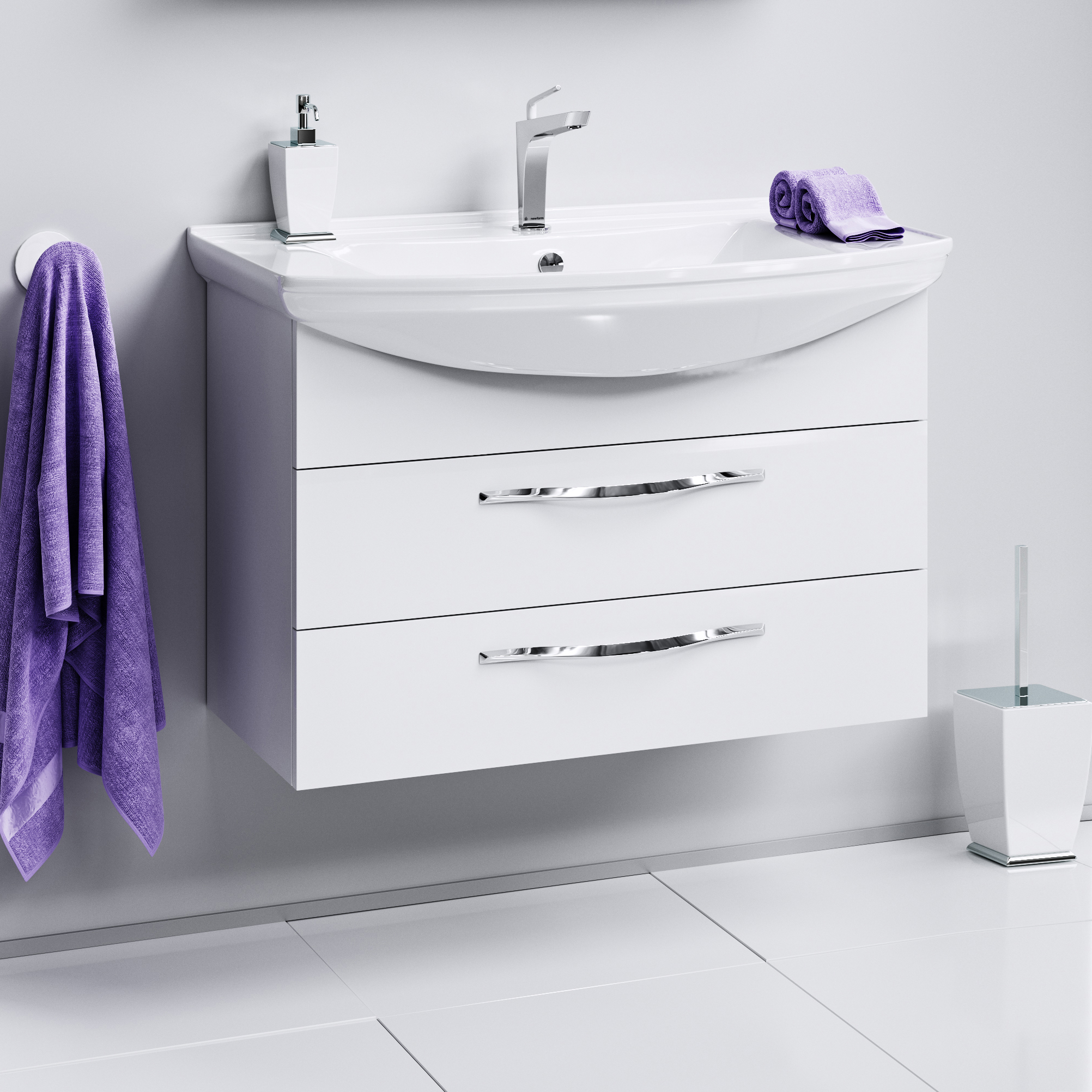 Тумба для комплекта Aqwella Allegro 85 с 2 ящиками Agr.01.08/2 - 1