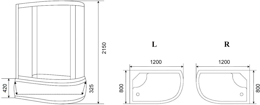 Душевая кабина Parly Classic 120х80 правая хром стекло тонированное EC1221R - 2