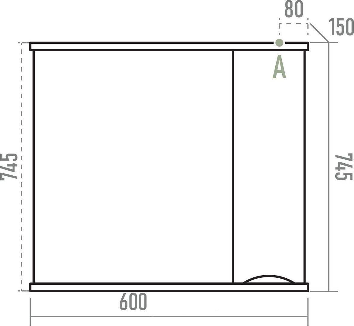 Зеркало-шкаф Misty Атлантик 60 L белый с подсветкой  П-Атл-4060-010Л - 4