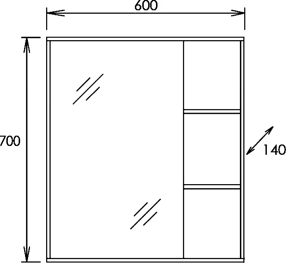 Зеркало-шкаф Onika Тимбер 60 дуб сонома  206070 - 8