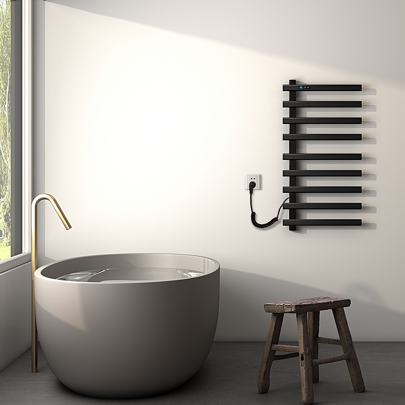 Полотенцесушитель электрический Black&White Moon 92х48 черный матовый 355BI - 2