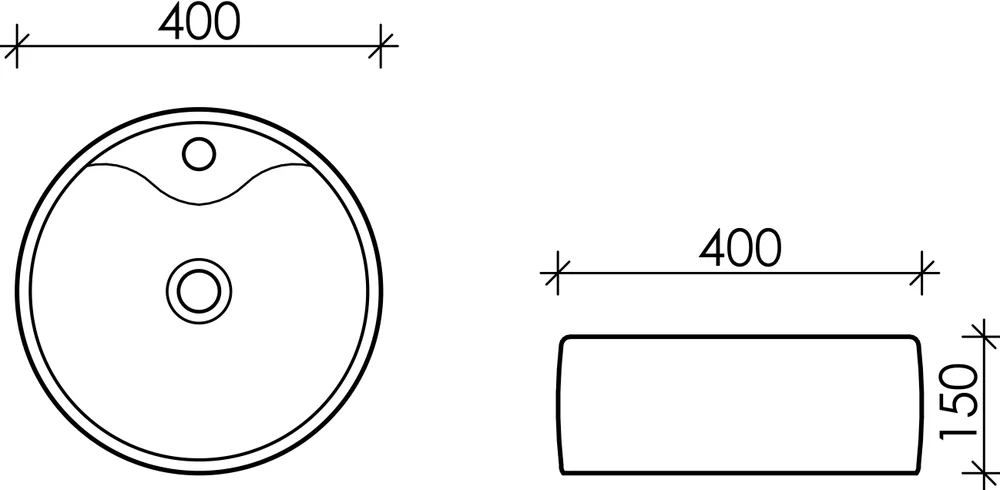 Раковина накладная Ceramica Nova Element 40х40 белый CN5027 - 3