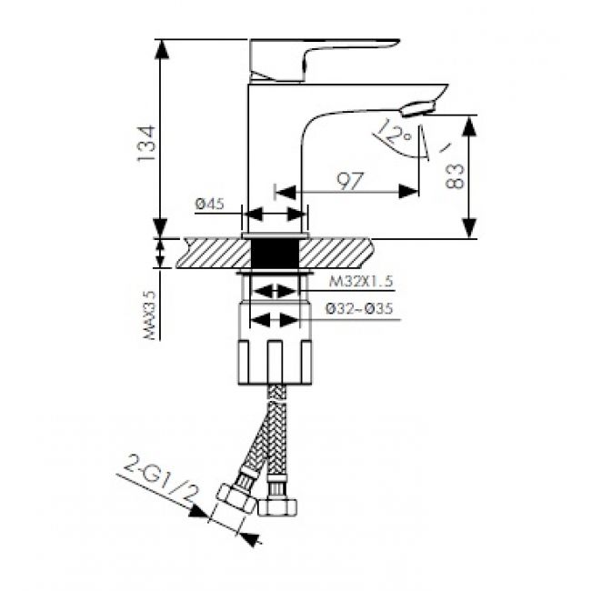 Смеситель Kaiser Cezar 05011 для раковины - 1