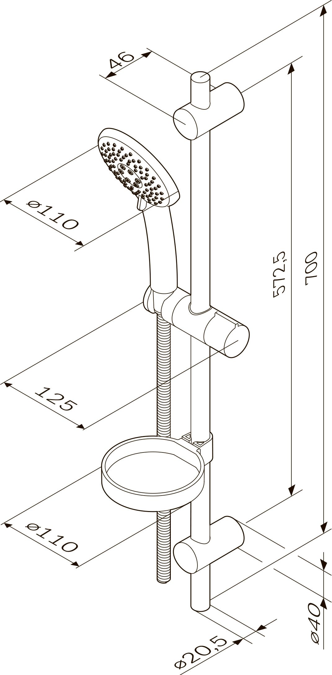 Душевой гарнитур AM.PM Like F0180064 - 3