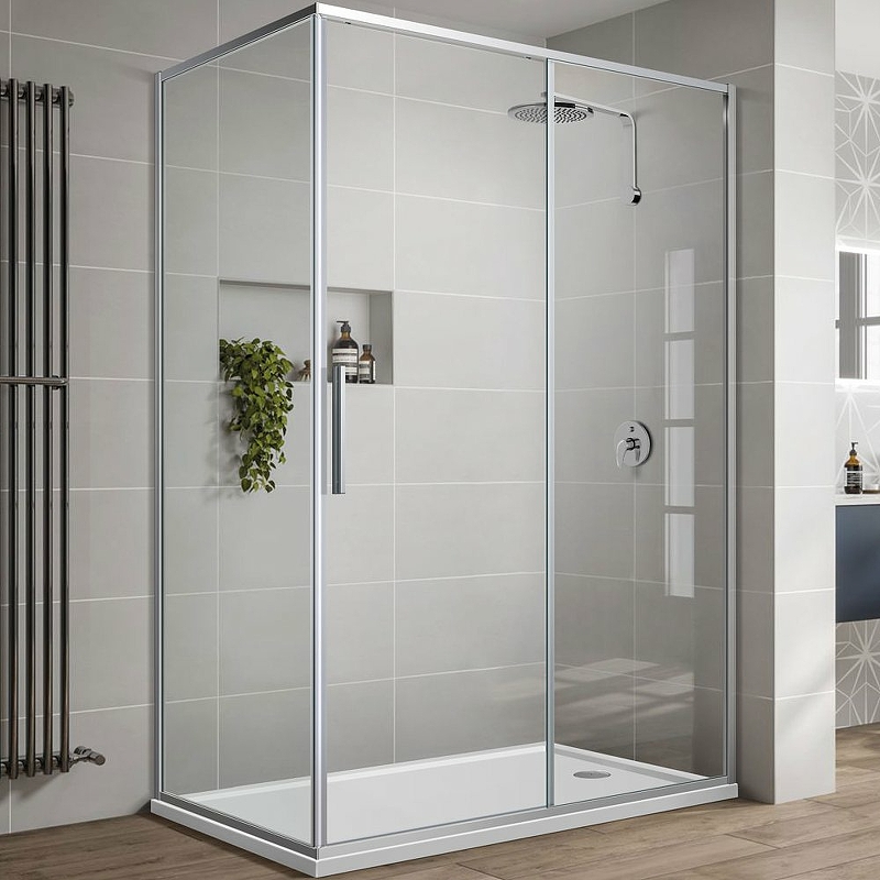 Душевой уголок Vincea Slim-U 120х90 хром стекло прозрачное VSR-2SU9012CL - 0