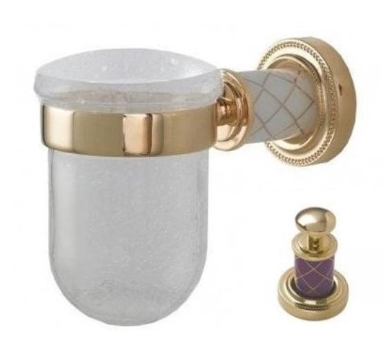 Стакан для зубных щеток Boheme Murano золото с фиолетовым 10904-V-G - 0