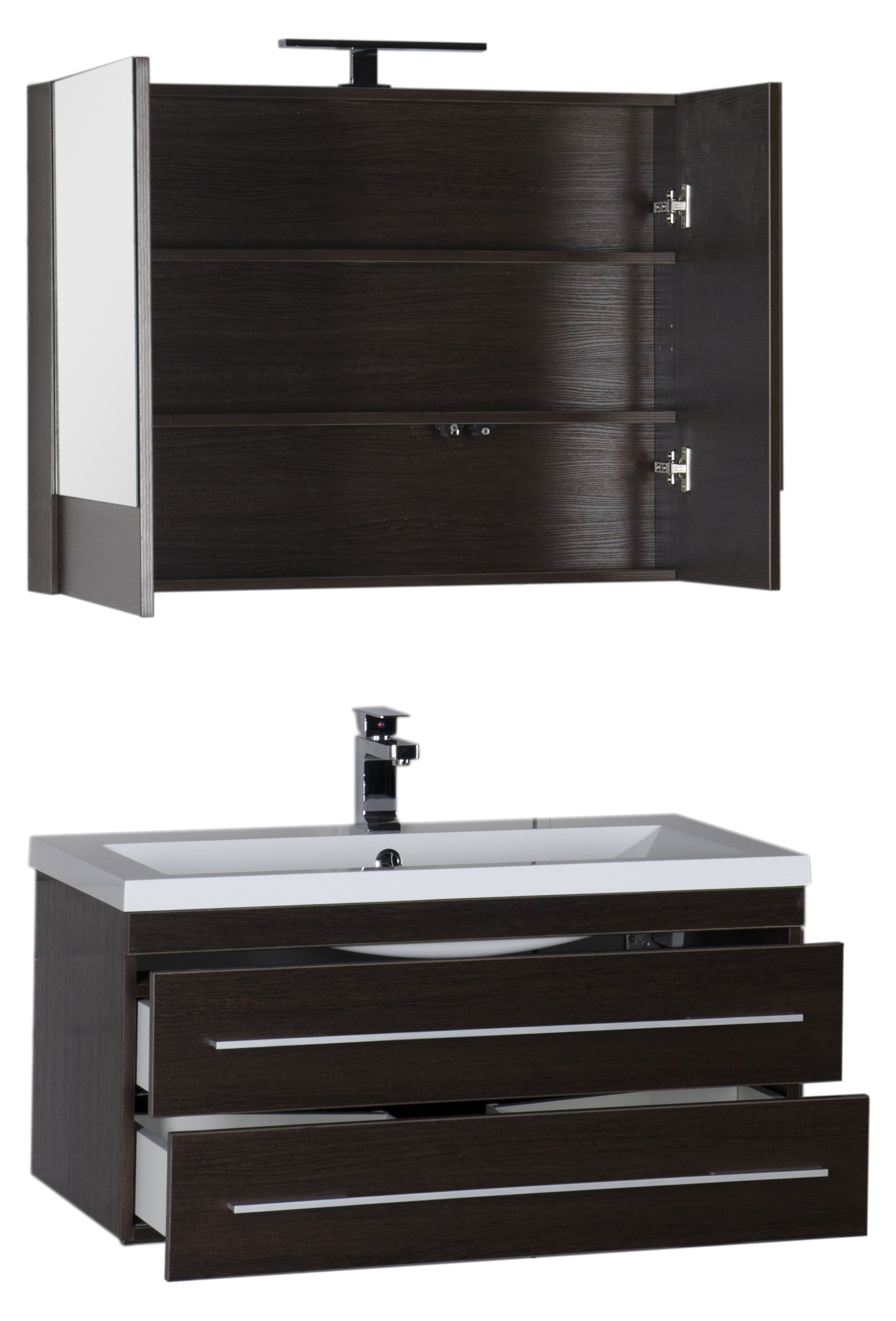 Зеркало-шкаф Aquanet Нота 90 камерино венге 159110 - 7