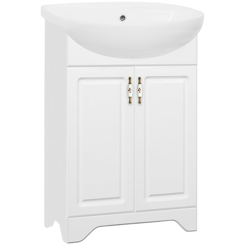 Тумба Олеандр-2 55 под умывальник Антик 55, Люкс белая ЛС-00000046 - 0