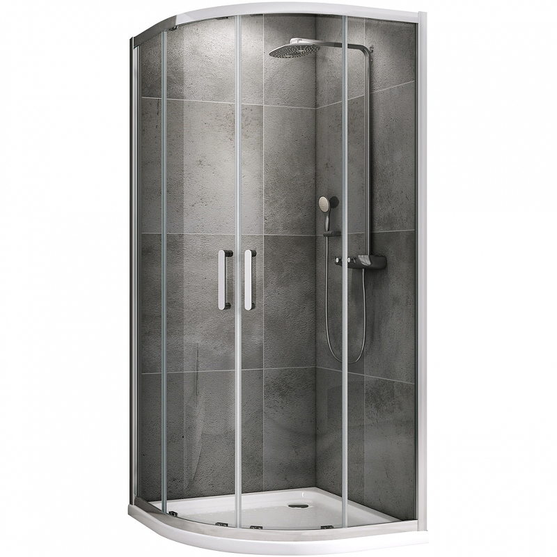 Душевой уголок Abber Schwarzer Diamant 100х100 хром стекло прозрачное AG01100 - 0