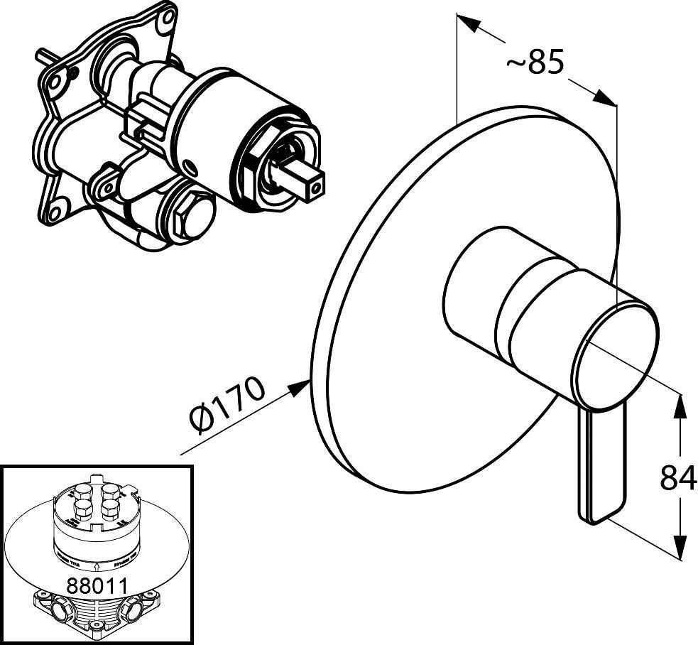 Смеситель для душа Kludi Zenta хром  386550575 - 1